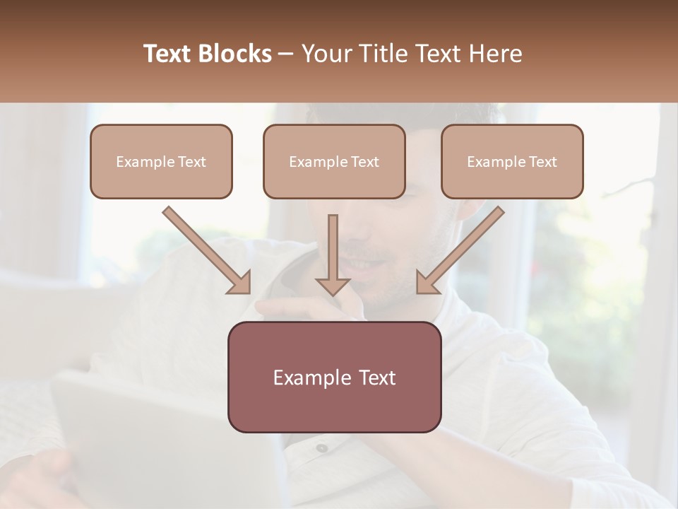 Man With A Tablet PowerPoint Template