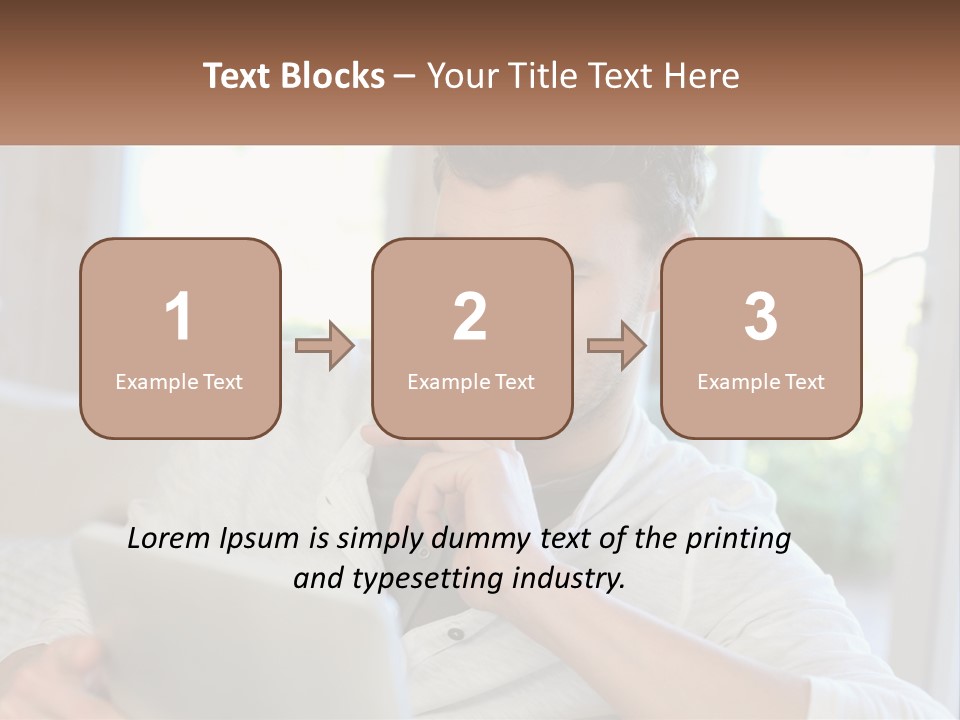 Man With A Tablet PowerPoint Template