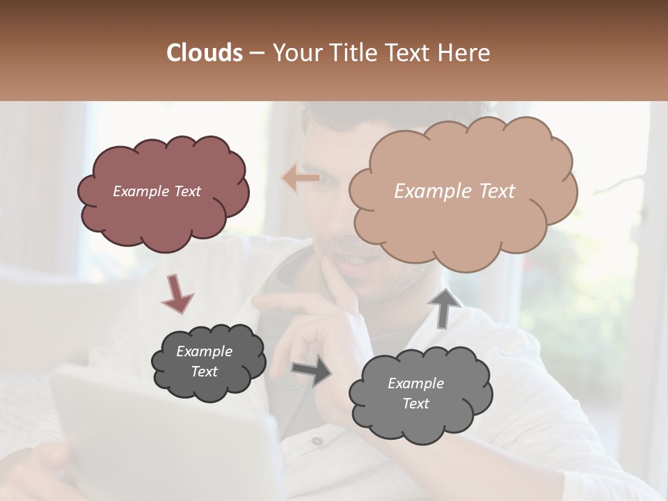Man With A Tablet PowerPoint Template
