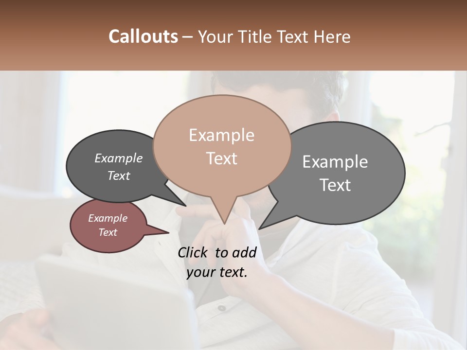 Man With A Tablet PowerPoint Template