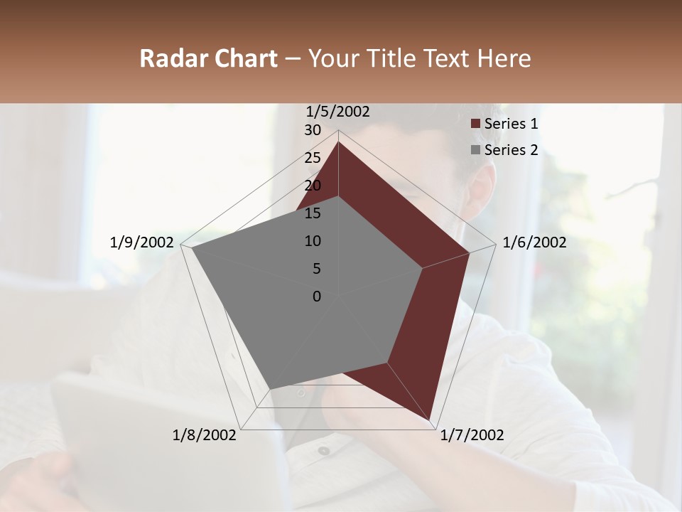 Man With A Tablet PowerPoint Template