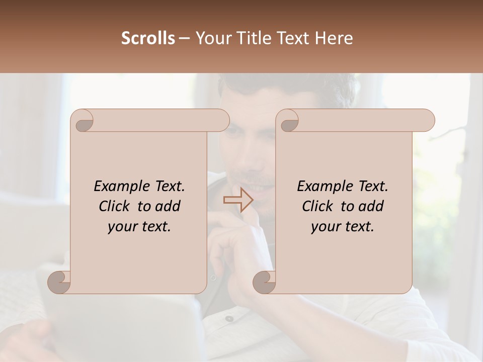 Man With A Tablet PowerPoint Template