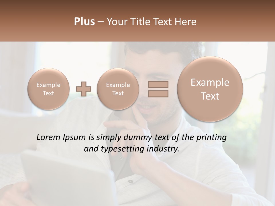 Man With A Tablet PowerPoint Template