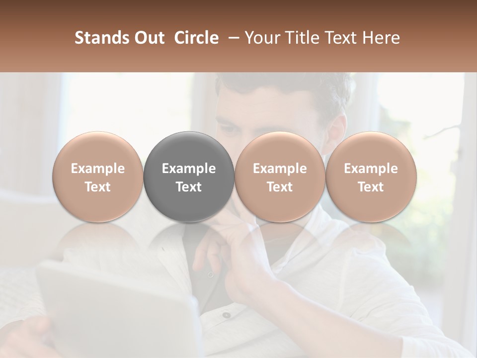 Man With A Tablet PowerPoint Template