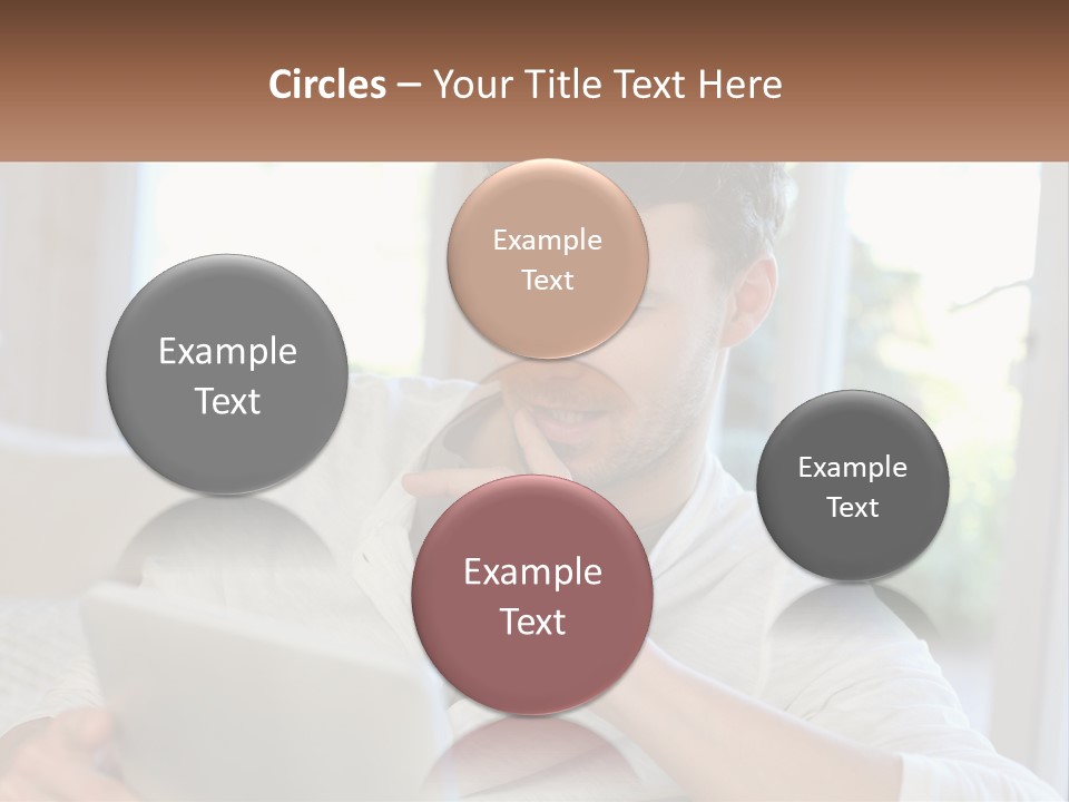 Man With A Tablet PowerPoint Template