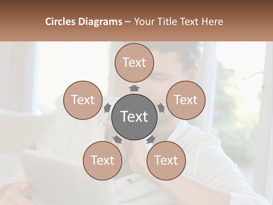 Man With A Tablet PowerPoint Template