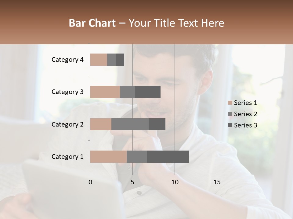 Man With A Tablet PowerPoint Template