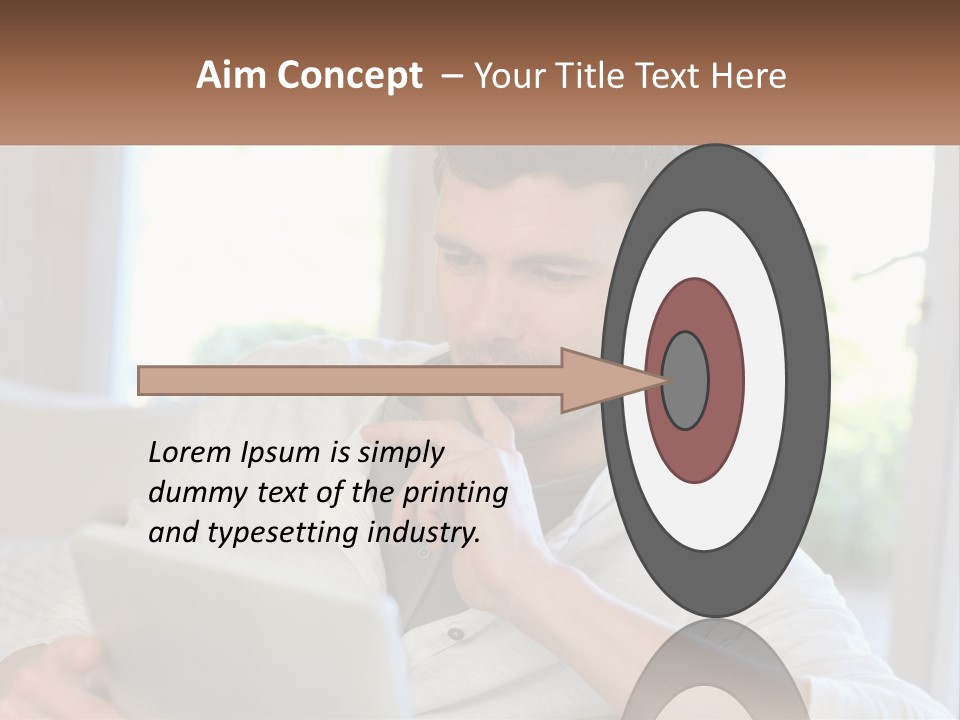 Man With A Tablet PowerPoint Template