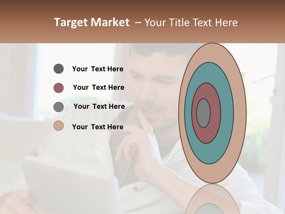 Man With A Tablet PowerPoint Template