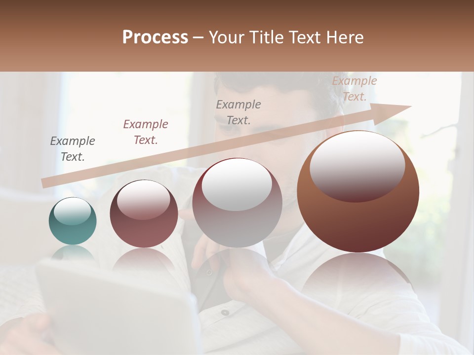 Man With A Tablet PowerPoint Template