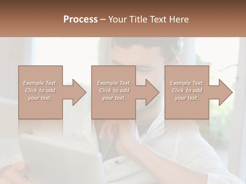 Man With A Tablet PowerPoint Template