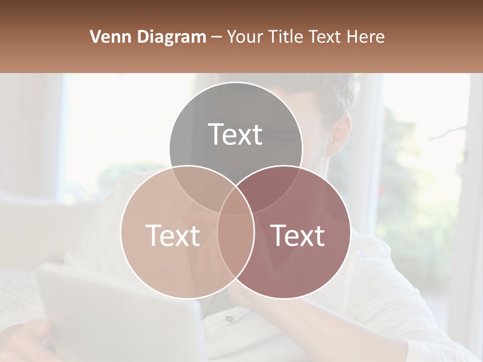 Man With A Tablet PowerPoint Template