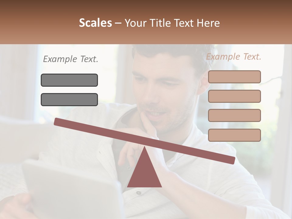Man With A Tablet PowerPoint Template