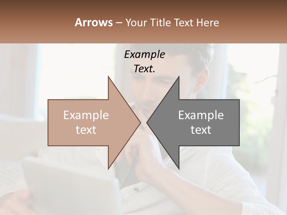 Man With A Tablet PowerPoint Template