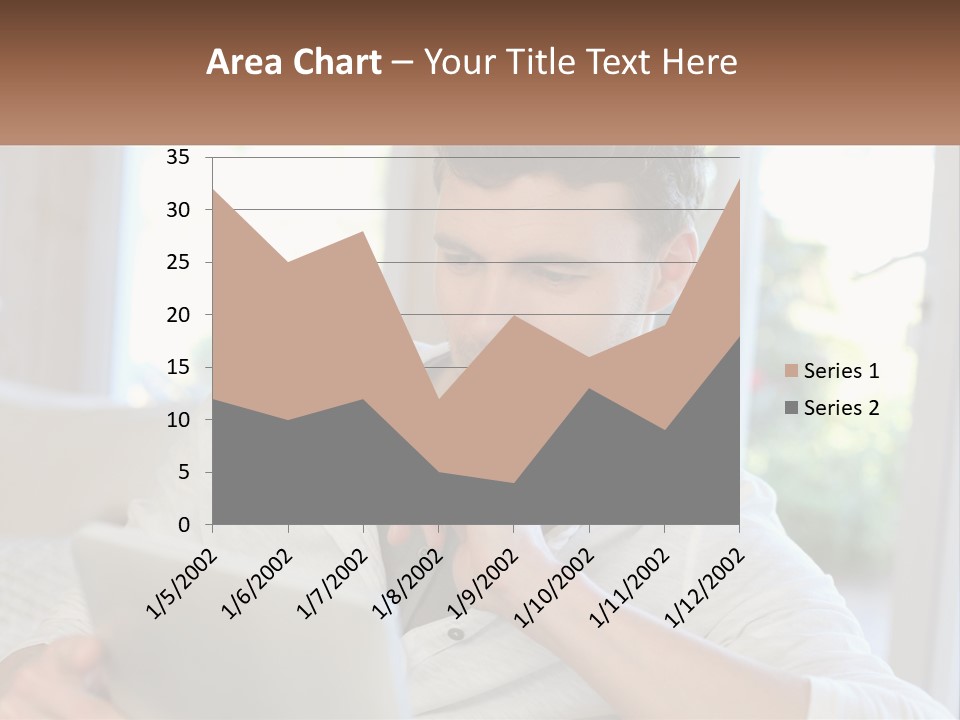 Man With A Tablet PowerPoint Template