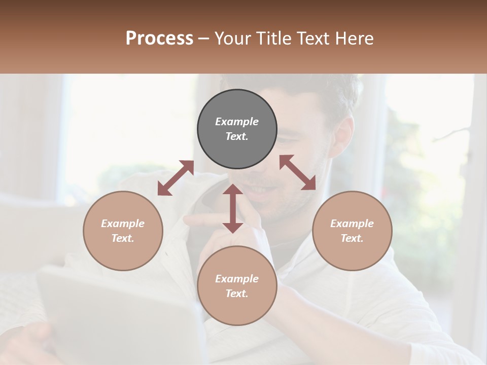 Man With A Tablet PowerPoint Template