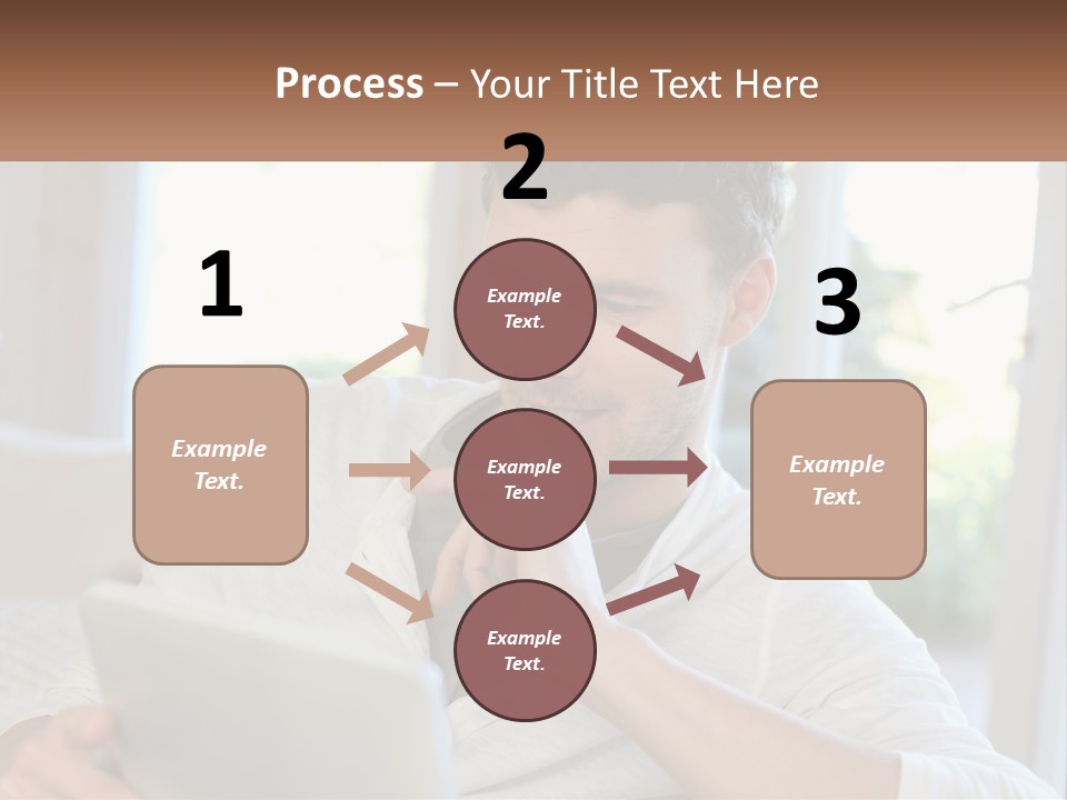 Man With A Tablet PowerPoint Template