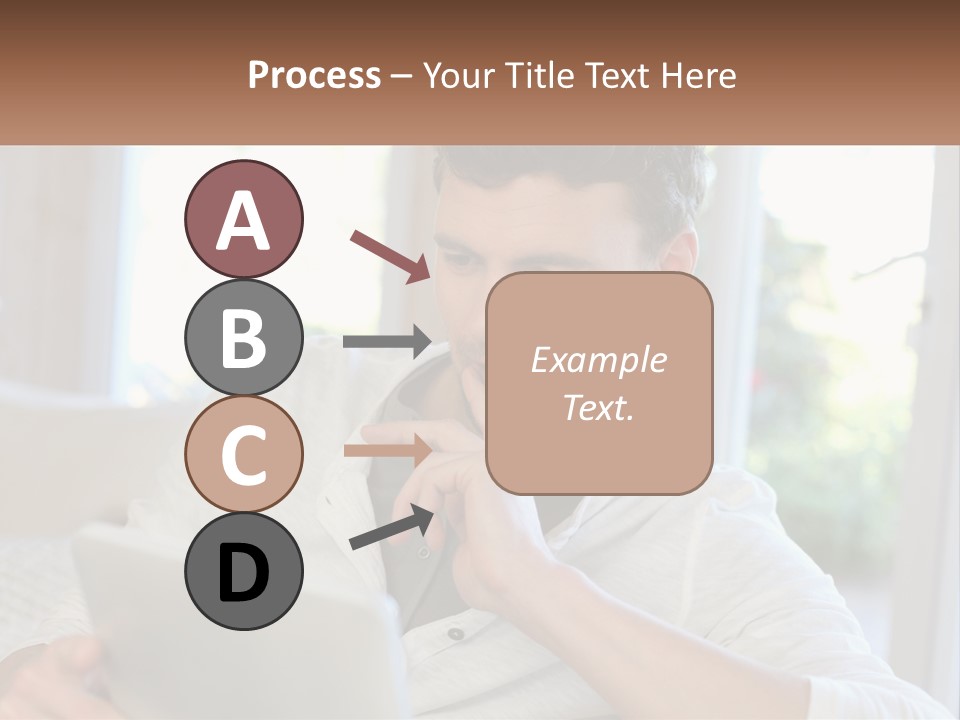 Man With A Tablet PowerPoint Template