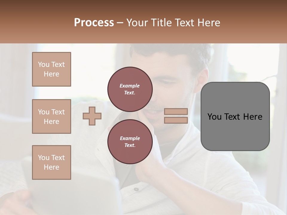 Man With A Tablet PowerPoint Template