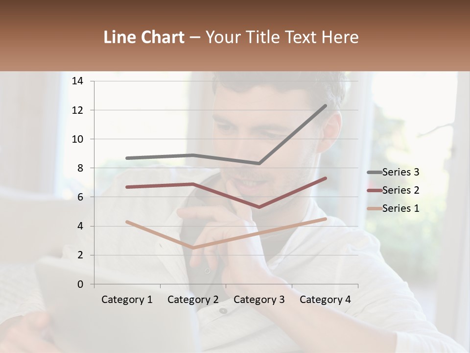 Man With A Tablet PowerPoint Template