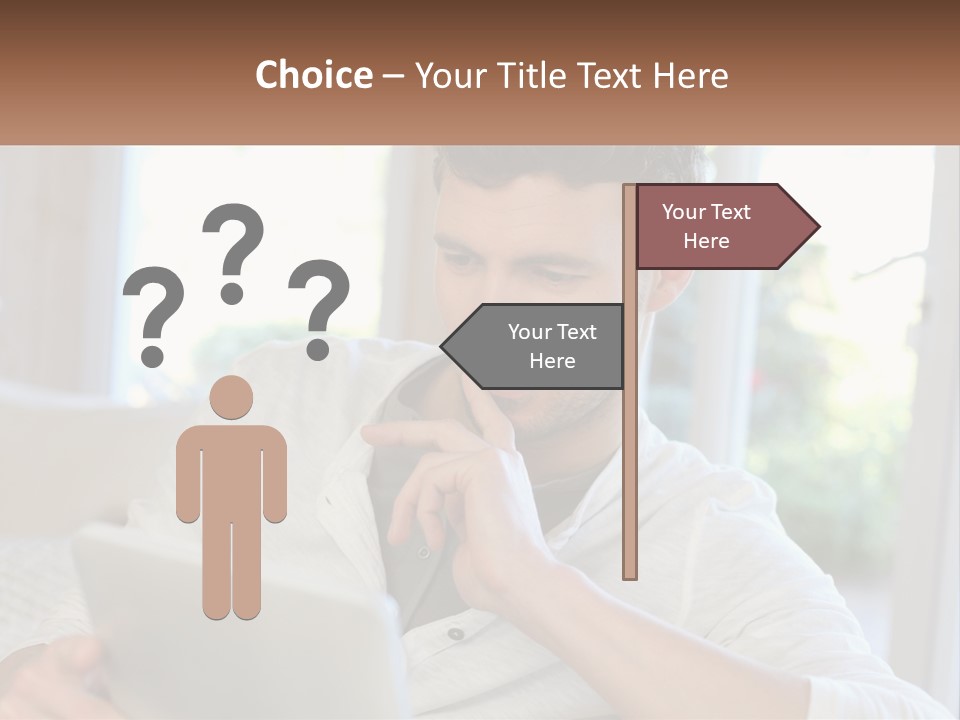 Man With A Tablet PowerPoint Template