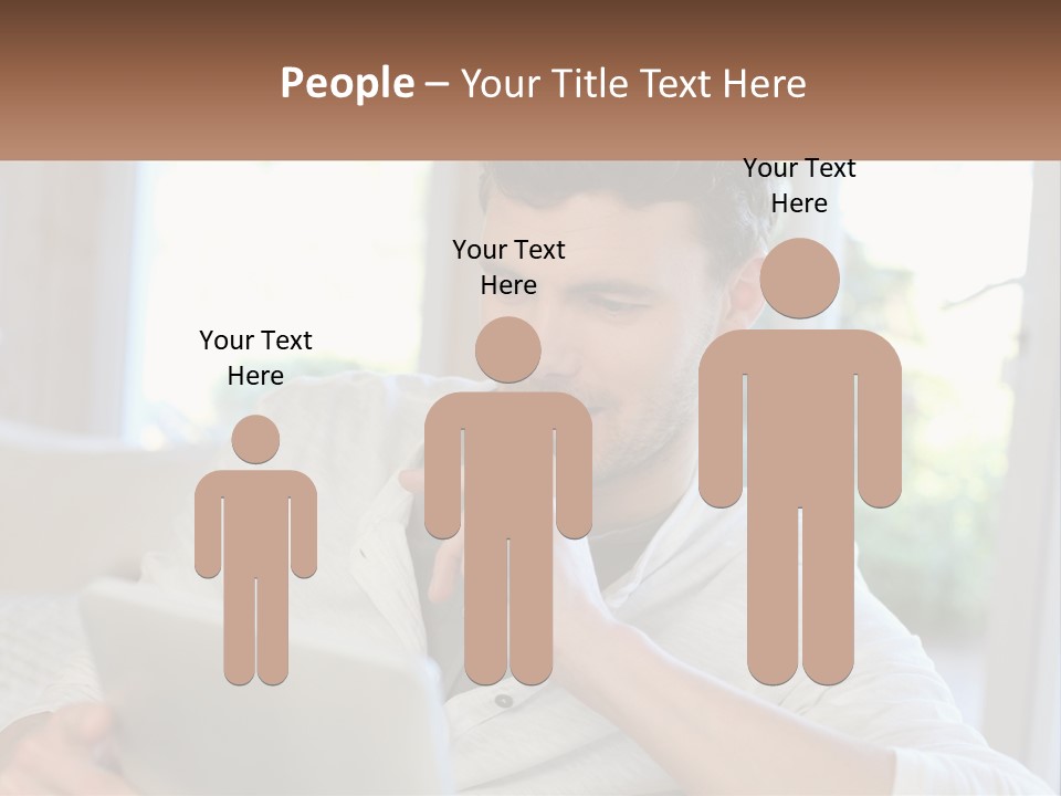 Man With A Tablet PowerPoint Template