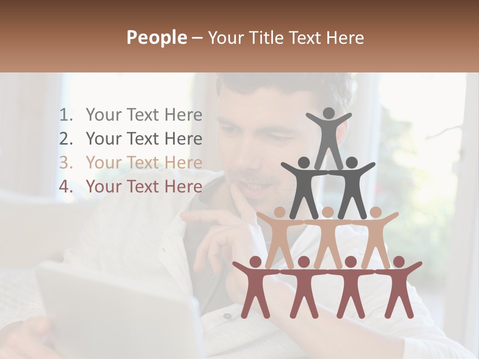 Man With A Tablet PowerPoint Template