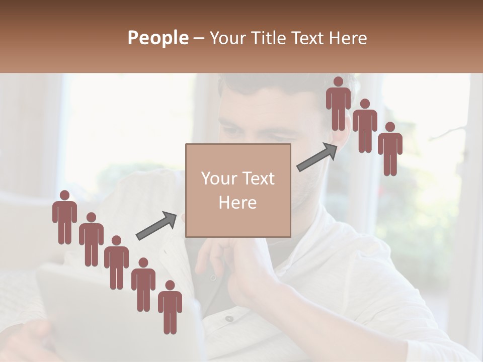 Man With A Tablet PowerPoint Template
