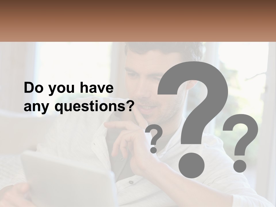 Man With A Tablet PowerPoint Template