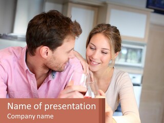 Man And Woman Celebrate PowerPoint Template
