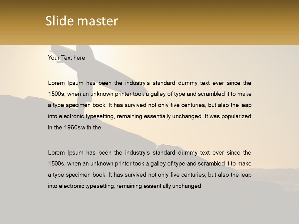 Surfing, Man With Board PowerPoint Template