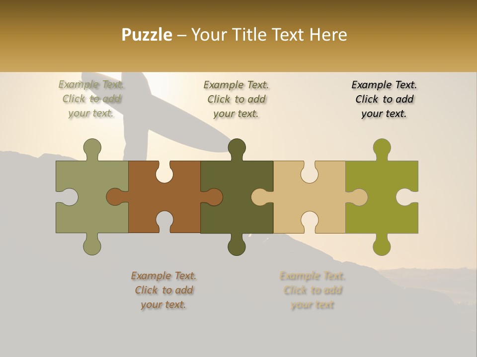 Surfing, Man With Board PowerPoint Template