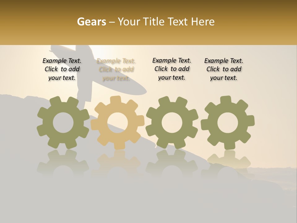 Surfing, Man With Board PowerPoint Template