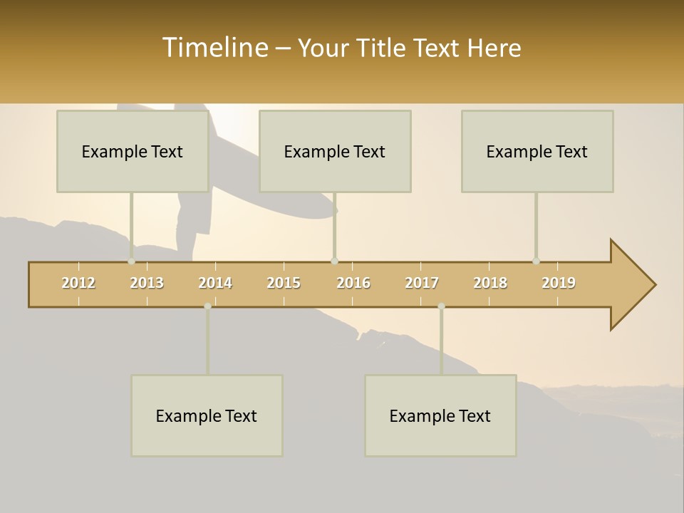 Surfing, Man With Board PowerPoint Template