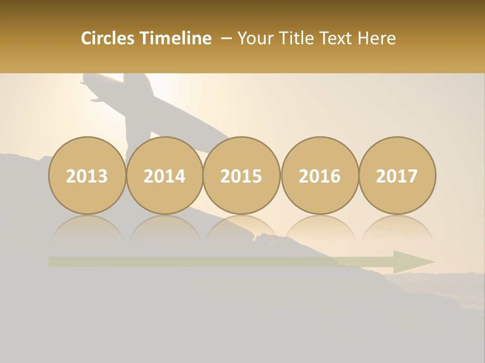 Surfing, Man With Board PowerPoint Template