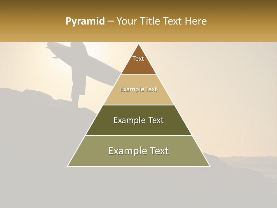 Surfing, Man With Board PowerPoint Template