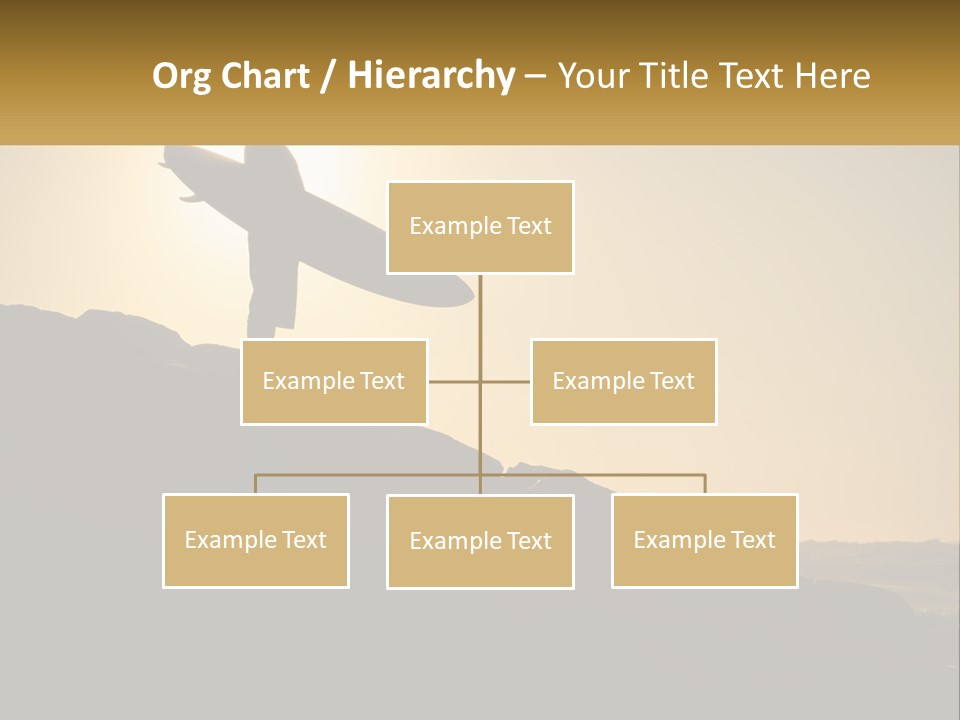 Surfing, Man With Board PowerPoint Template