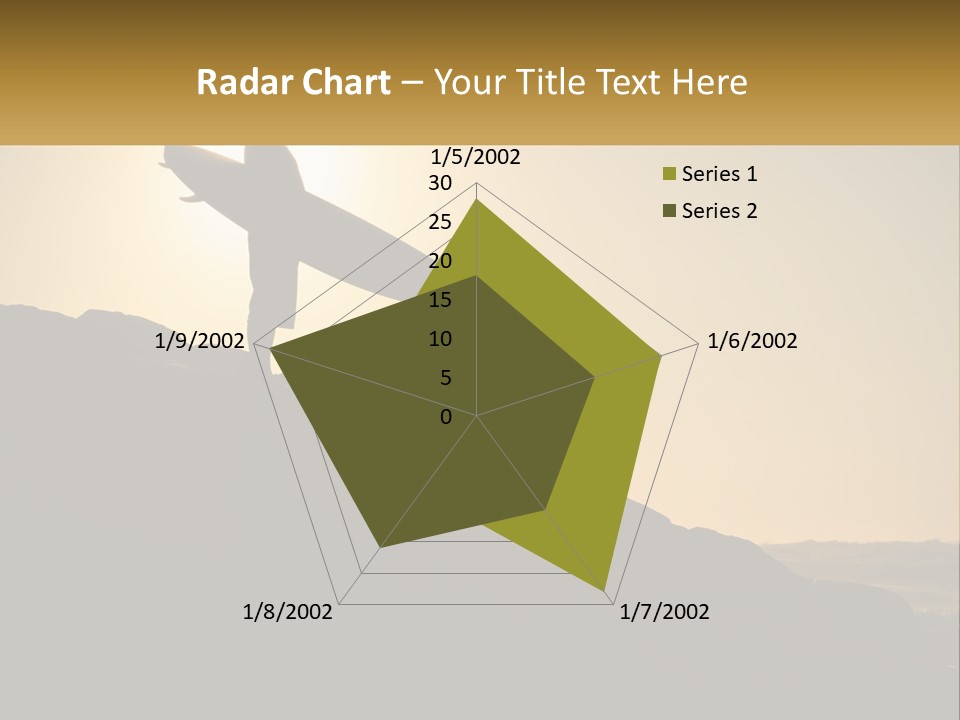 Surfing, Man With Board PowerPoint Template