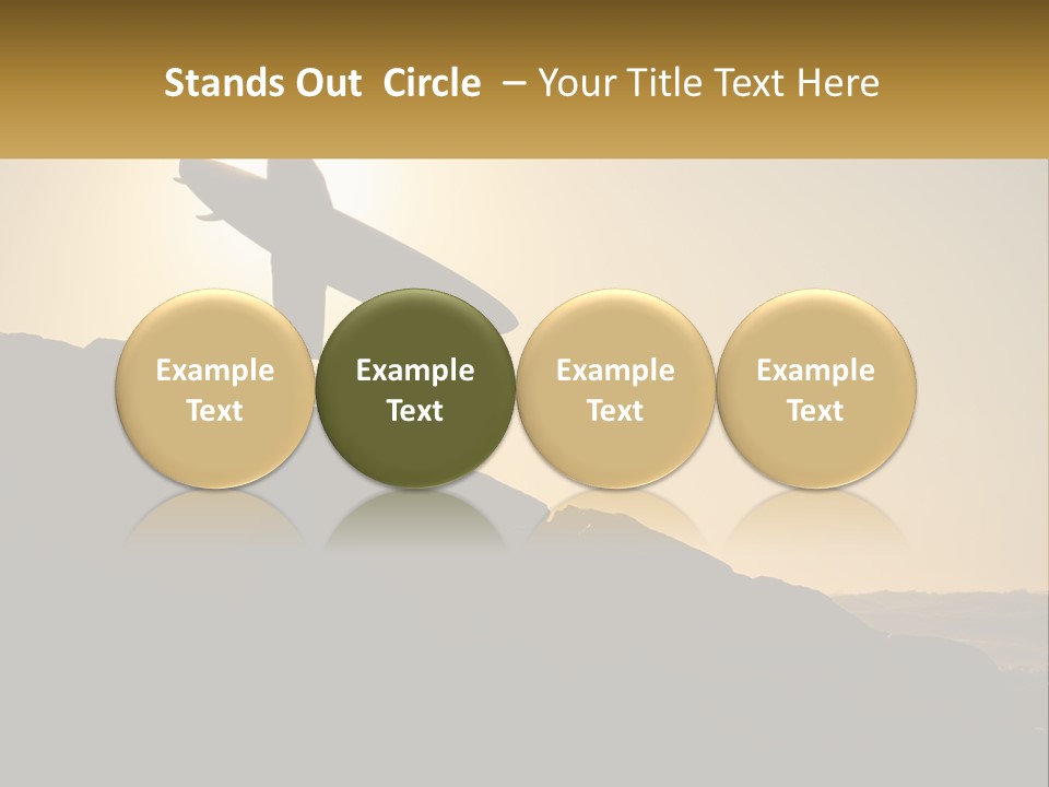 Surfing, Man With Board PowerPoint Template