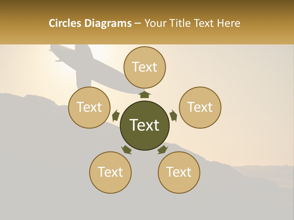 Surfing, Man With Board PowerPoint Template