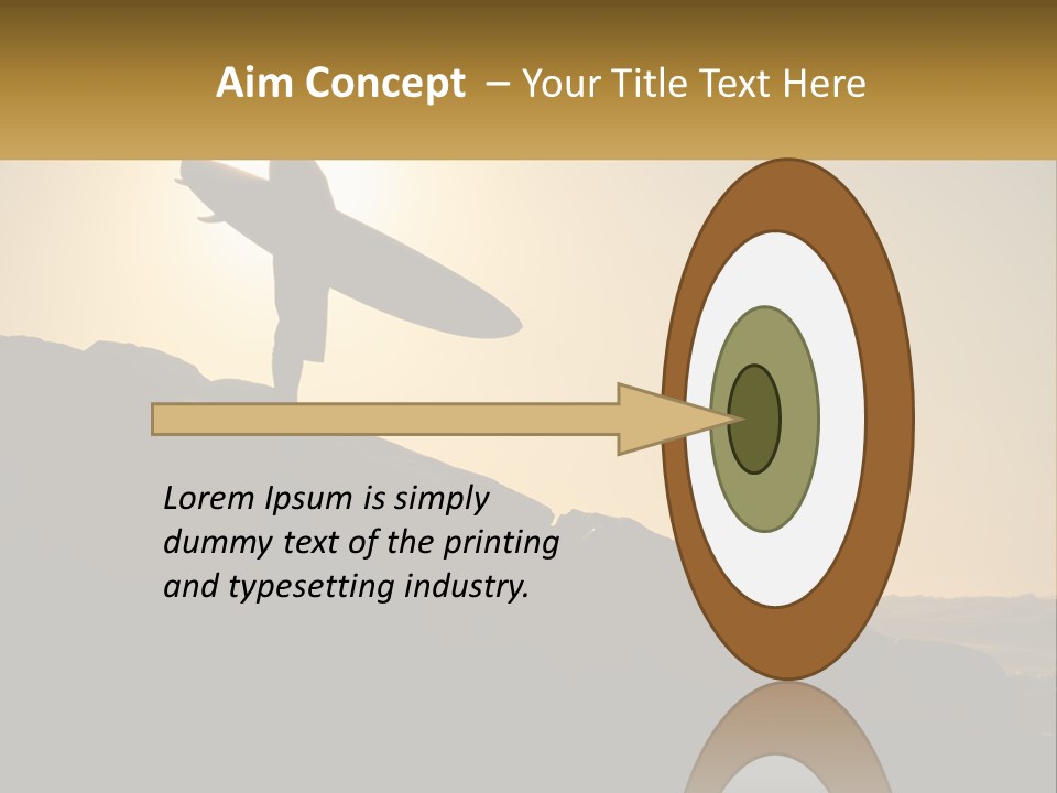 Surfing, Man With Board PowerPoint Template