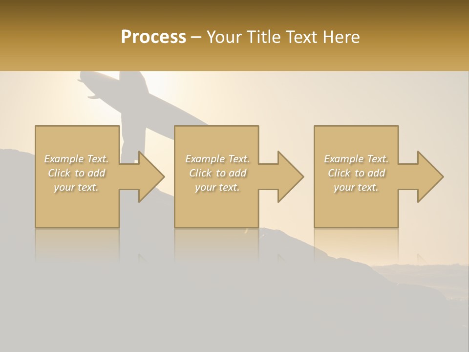Surfing, Man With Board PowerPoint Template
