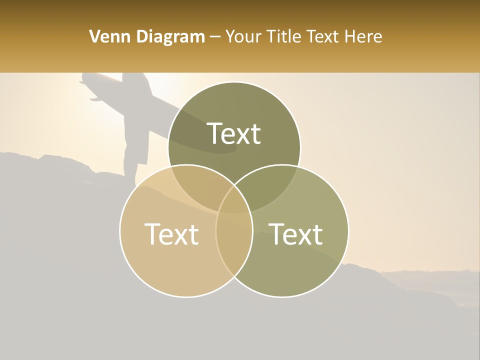 Surfing, Man With Board PowerPoint Template