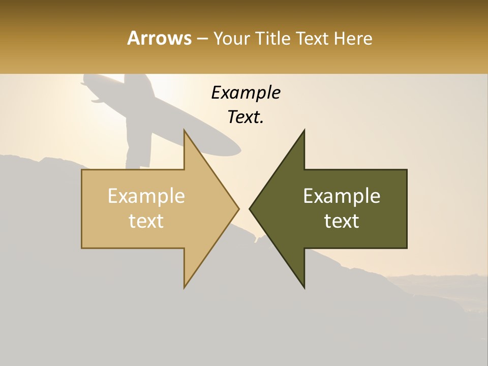 Surfing, Man With Board PowerPoint Template