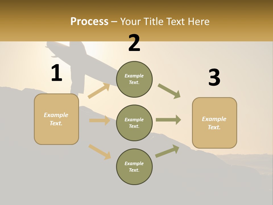 Surfing, Man With Board PowerPoint Template