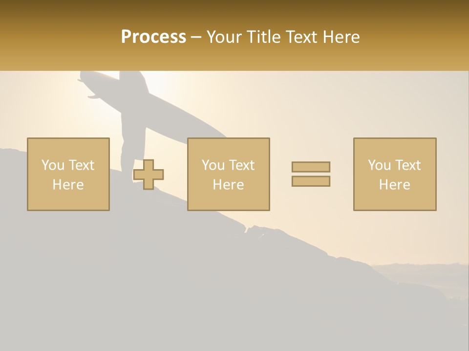 Surfing, Man With Board PowerPoint Template