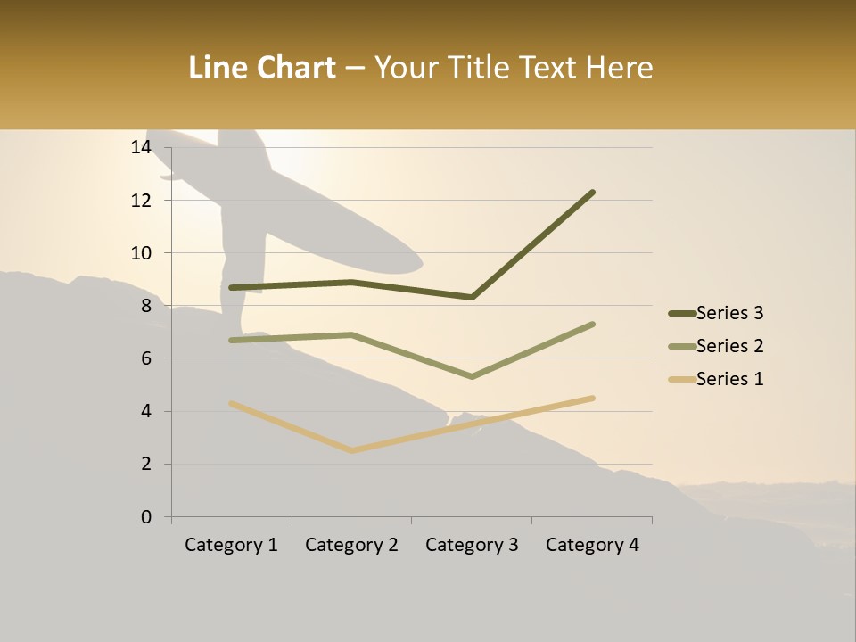 Surfing, Man With Board PowerPoint Template