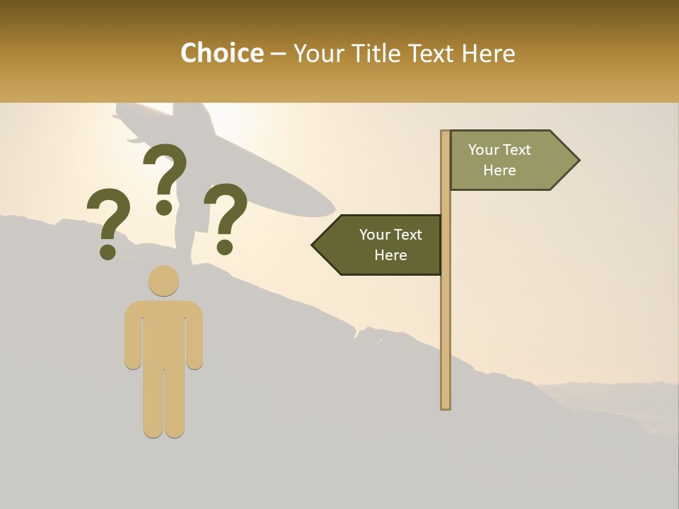 Surfing, Man With Board PowerPoint Template