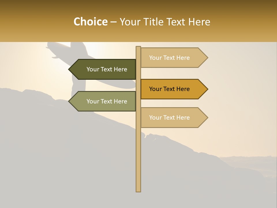 Surfing, Man With Board PowerPoint Template