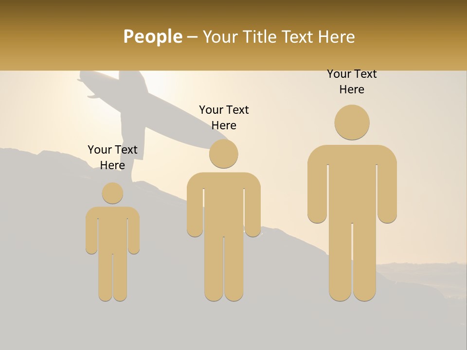 Surfing, Man With Board PowerPoint Template